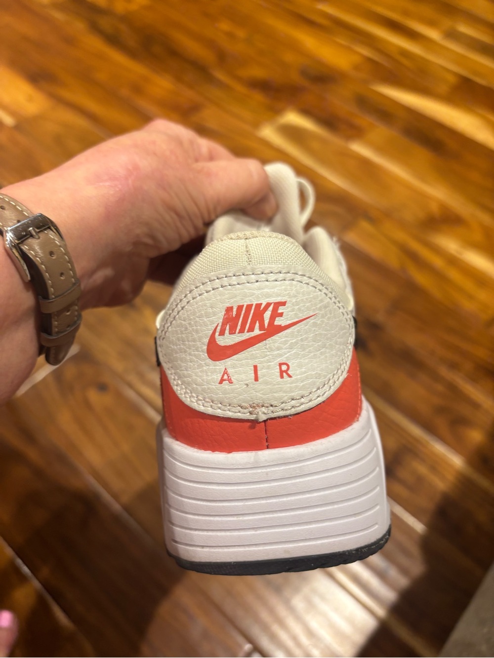 Nike Air White, Coral & Black Athletic Sneakers - Picture 7 of 7